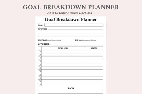 Download Goal Breakdown Planner,Goal Planner - Goal planner Collection