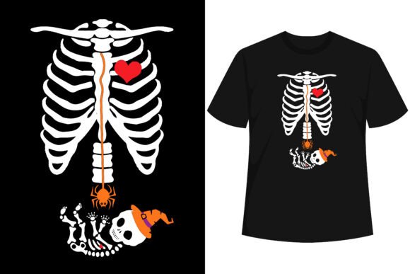 Download Pregnant Skeleton Mom Halloween T-shirt - Pregnant Collection
