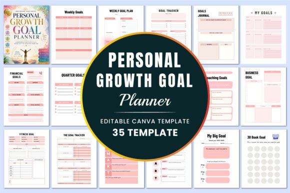 Download Personal Growth Goal Planner Canva - Goal planner Collection