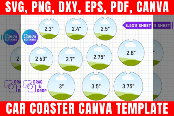 Download Car Coaster Canva Template Bundle - Premium Resources